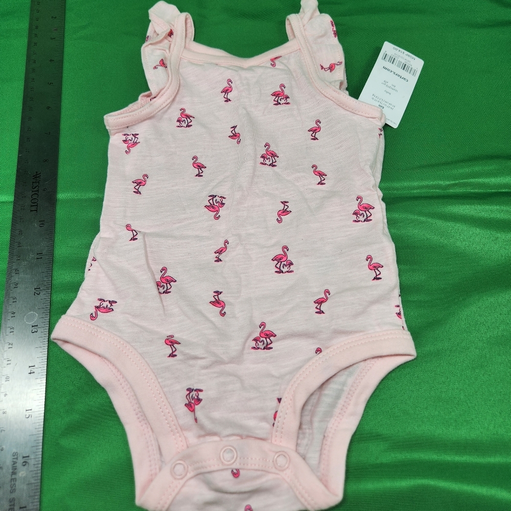 CARTERS Newborn Baby Girl Flamingo One Piece